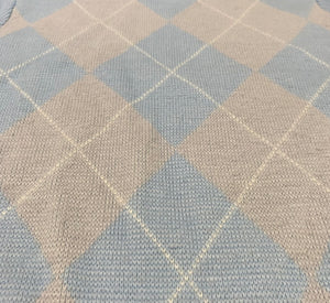 Jane Adams Knitwear Light Blue Argyle Sweater