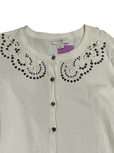 Load image into Gallery viewer, Christopher &amp; Banks Beaded White Button-Up Women’s Cardigan