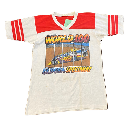Vintage 15th Annual Eldora Speedway World 100 Raglan Shirt