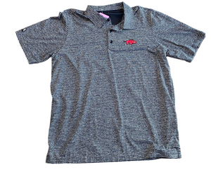 University of Arkansas Razorbacks Striped Activewear Polo