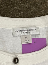 Load image into Gallery viewer, Christopher &amp; Banks Beaded White Button-Up Women’s Cardigan