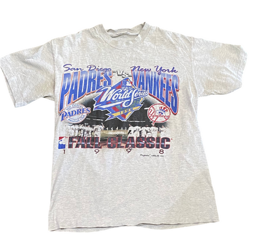 1998 Padres VS. Yankees MLB World Series Grey T-Shirt