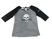 Load image into Gallery viewer, Harley Davidson El Paso, TX Grey &amp; Black Raglan Tee