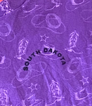 Load image into Gallery viewer, Vintage South Dakota Boot, Hat, &amp; Lasso Print Purple T-Shirt
