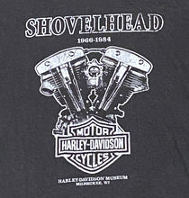 Load image into Gallery viewer, Harley Davidson “Shovelhead” Engine 1966-1984 H.D. Museum Black T-Shirt