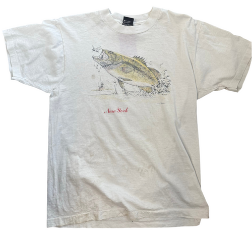 1988 New York Fish Art Graphic T-Shirt