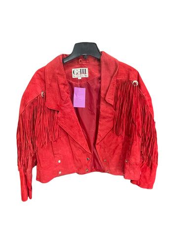 Red Fringe Western Leather Jacket