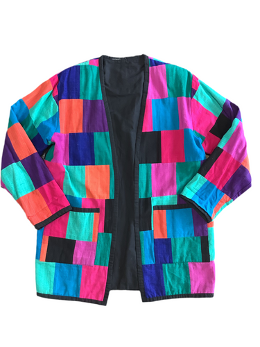 Multicolor checker lightweight jacket