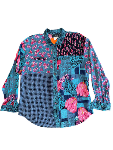Carole Little Funky Button-Up Blouse