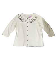 Load image into Gallery viewer, Christopher &amp; Banks Beaded White Button-Up Women’s Cardigan