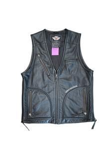 Vintage Harley Davidson Adjustable Leather Vest