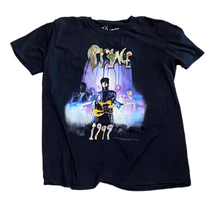 Load image into Gallery viewer, Prince “1999” Prince with Guitar Re-Print Black T-Shirt