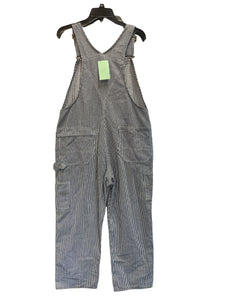 Toughskins Striped White and Dark Blue Overalls