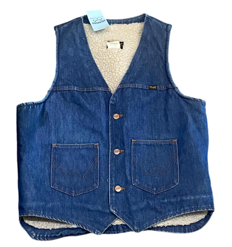 Vintage Wrangler Fur-Lined Denim Vest