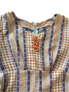 Vintage Plaid and Floral dress