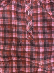 Plaid Long sleeve/ half button down