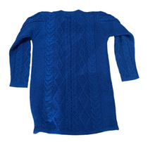 Load image into Gallery viewer, Aran Crafts 100% Merino Wool Blue Cardigan