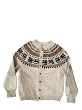 Load image into Gallery viewer, Fair isle-patterned cardigan/feat a motif deer or reindeer