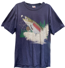Load image into Gallery viewer, 1988 LSJ Jumping Fish Navy T-Shirt