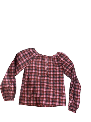 Plaid Long sleeve/ half button down