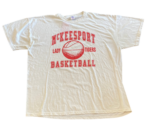 Vintage McKeesport Lady Tigers Basketball White T-Shirt