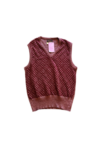 Vintage Red Diamond Knit Sweater Vest