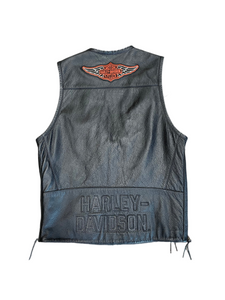 Vintage Harley Davidson Adjustable Leather Vest