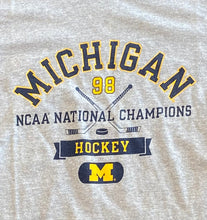Load image into Gallery viewer, 1998 Michigan NCAA National Hockey Champions Grey T-Shirt