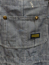 Load image into Gallery viewer, Toughskins Striped White and Dark Blue Overalls