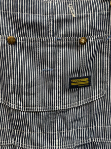 Toughskins Striped White and Dark Blue Overalls