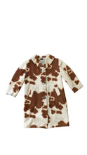 Load image into Gallery viewer, 1950’s Cow Print Fleece Trench Coat
