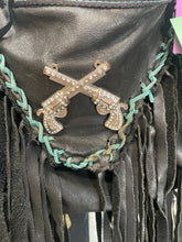Load image into Gallery viewer, Western Leather Fringe Gun Embellishment Purse