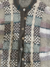 Load image into Gallery viewer, Cardigan w/ textured knit with cable knit