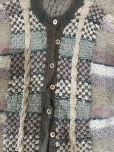 Cardigan w/ textured knit with cable knit