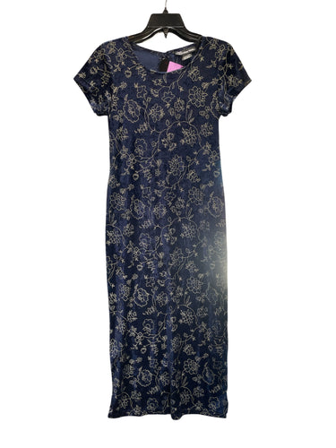 Navy Floral Velvet Maxi Dress