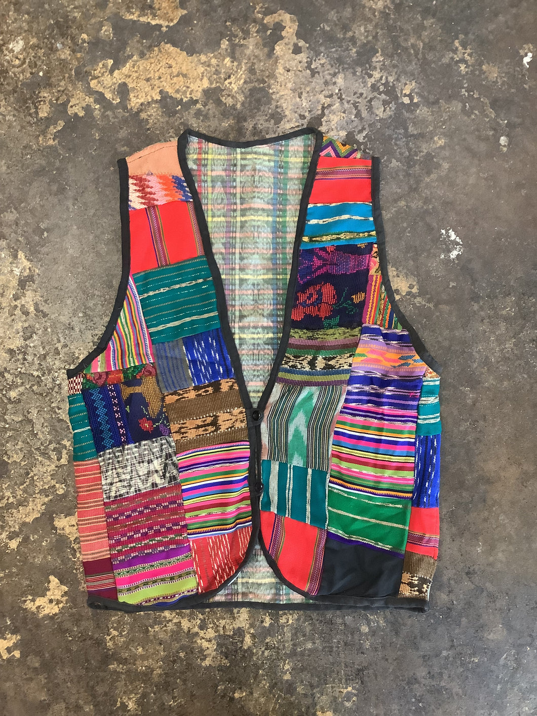 Funky Multicolored 2-Button Vest