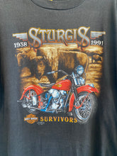 Load image into Gallery viewer, 1991 3D Emblem Sturgis Survivors Harley Davidson Shirt
