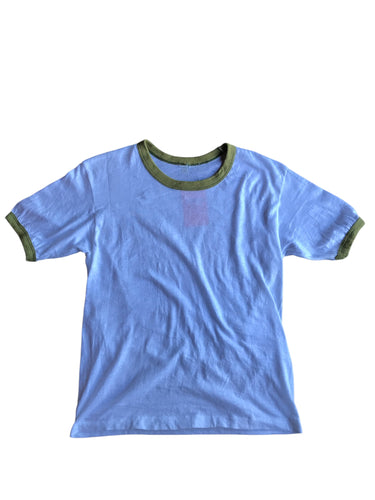 White and Green Ringer Tee