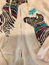 Load image into Gallery viewer, Fox Girls zebra zip up hoodie