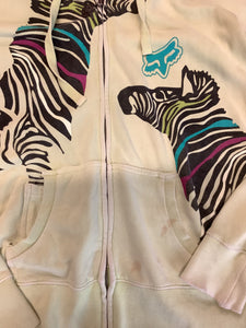 Fox Girls zebra zip up hoodie