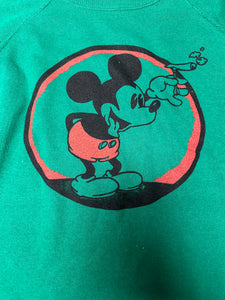 Dead stock green Smoking Mickey crewneck