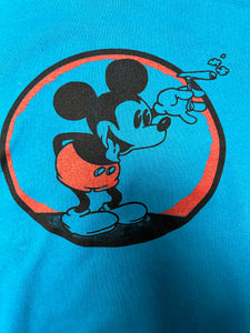Dead stock light blue smoking Mickey crewneck