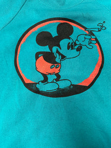 Dead stock teal smoking Mickey crewneck