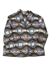 Load image into Gallery viewer, Alfred Dunner Southwestern Patterned Baby Blue Fleece Jacket