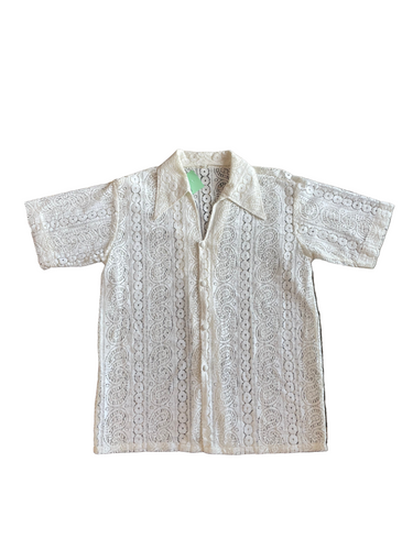 Vintage 70s Paisley Lace Button-Up