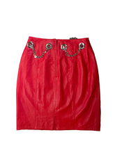 Load image into Gallery viewer, Vintage Cedars Red Leather Chain Skirt