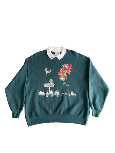 Vintage Autumn Chickadee Granny Sweatshirt