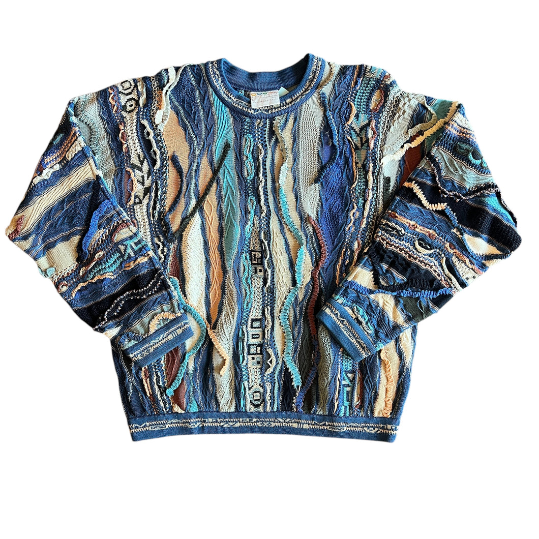 Vintage COOGI 3D Knit Sweater (1990s) Rare Muticolor