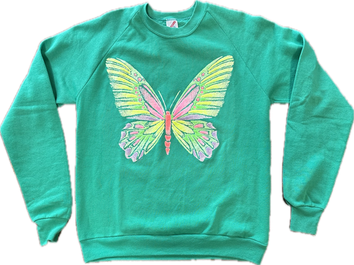 Green butterfly Crewneck