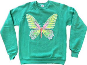 Green butterfly Crewneck